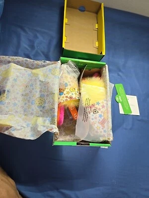 New With Box Youth UGG x Sesame Street Big Bird Fluff Yeah Sandals GS Sizes - Image 1 of 4