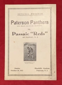 Vintage 1935 Paterson Panthers vs Passaic Reds Pro Football Game Program Early - Picture 1 of 9
