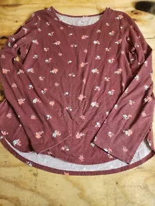 SO Mädchen Blumen Herbst Weihnachten Oberteil T-Shirt Tee Gr. XL Langarm rot - Bild 1 von 4