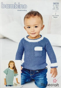 Stylecraft 9609 Modello a maglia - Maglione e tunica intrecciati all'uncinetto in bambino DK