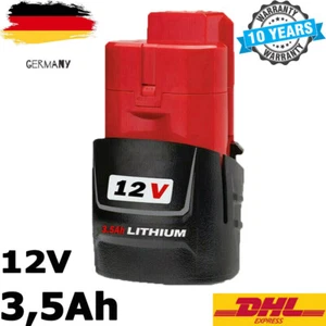 Akku Für Milwaukee M12B 12V Li-ion 3,5Ah M12B2 M12 M12B3 48-11-2430 48-11-2411 - Bild 1 von 12