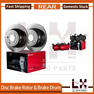 Rotor de freio traseiro Brembo 6 e pastilha compatível com 2007-2010 Ford Edge 2007-2010 Lincoln MKX - Imagem 1 de 4