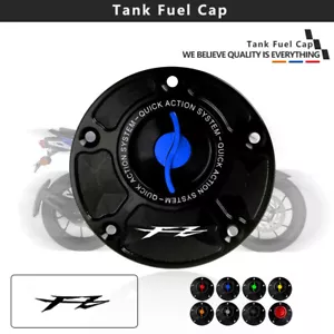 CNC ALU Keyless Tank Cover Caps Fuel Gas Case for YAMAHA FZ1 FZ6 FZ8 FZS 600 - Picture 1 of 11