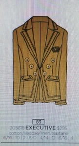 NWT $295 VINTAGE ETCETERA size 2 RATTAN EXECUTIVE COTTON LINEN BLAZER - Picture 1 of 9