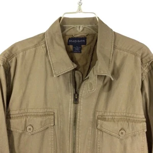 Madison Men's Canvas Full Zip Utility Jacket Size L - Picture 1 of 4
