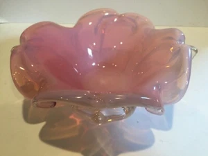 Beautiful Vintage Murano Italy Pink Iridescent Glass Vase - Picture 1 of 6