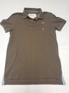Aeropostale Polo Shirt Mens Sz M Brown Short Sleeve Distressed Cotton Preppy - Picture 1 of 10