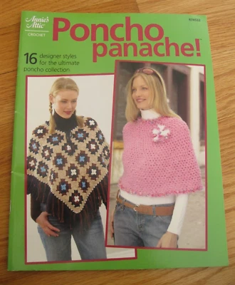 PONCHO PANACHE! Woman's 16 Designer Styles Crochet Patterns Annie's Attic - Image 1 of 4