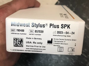 New Dentsply Sirona Midwest Stylus Plus SPK Air Driven HS Handpiece REF: 792430 - Picture 1 of 3