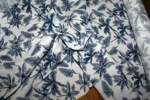 Palmeras azules, tela de lino de algodón, suave, 146 cm de ancho, 118 gsm por medio metro - Imagen 1 de 3