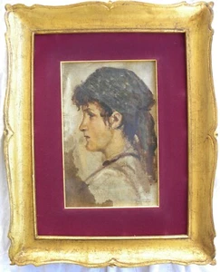 Pietro Fragiacomo (Trieste 1856 - Venezia 1922) Testina veneziana OLIO cm 25x16 - Picture 1 of 4