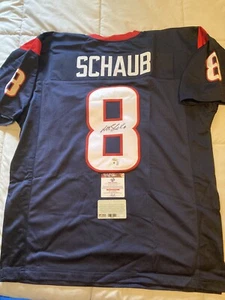 NWT COA Matt Schaub Autographed Stitched Jersey Houston Texans #8 Quarterback - Picture 1 of 7