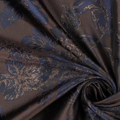 1m x 1,64m Jacquard Stoff Glitzernd Dunkler Erdton - Bild 1 von 2