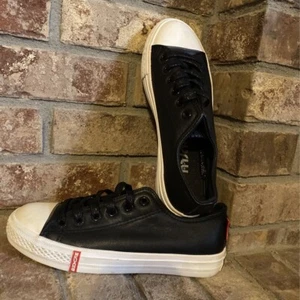 Ming Kuang Damen Sneaker Schuhe Schwarz Weiß Glitzer Low Laces 6,5 EUR 38 NEU - Bild 1 von 7