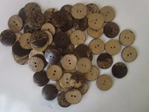 10 - 500 stk. Kokos Knöpfe Braun 26mm Applikation Buttons ab 1 € !!! - Bild 1 von 3