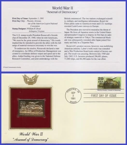 USA2 #2559e U/A RÉPLICA DORADA FDC Segunda Guerra Mundial - Arsenal de la Democracia - Imagen 1 de 1
