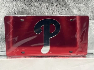 Philadelphia Phillies MLB Red Lasercut License Plate Wincraft - Picture 1 of 1