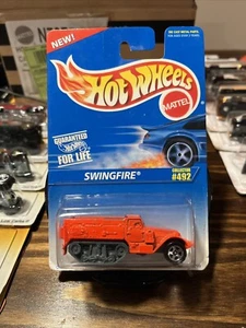 VINTAGE HOT WHEELS 1995 SWINGFIRE #492 BLUE CARD NIP - Picture 1 of 2