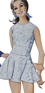 1970s Basque Skater Dress Mini Simplicity 8128 Sewing Pattern - Picture 1 of 3