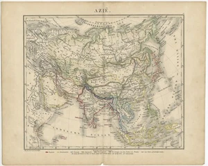 Mapa antiguo de Asia de Petri (c.1873) - Imagen 1 de 1