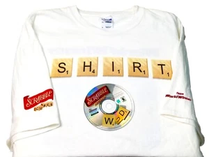 RARE VINTAGE: SCRABBLE CUBES TEAM WORLD WINNER SHIRT - Size XL + Windows 98 Game - Picture 1 of 3
