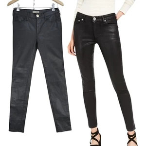 True Religion Super Skinny Jeans Black Coated HALLE Mid Rise Stretch W 27 - Picture 1 of 24