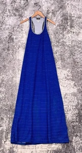 Tommy Bahama Dress Medium Womens Blue Striped Sleeveless A Line Maxi - Picture 1 of 7