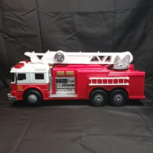 Fire Truck Toy with Ladder Sounds Red 22 Inch Used - Picture 1 of 12