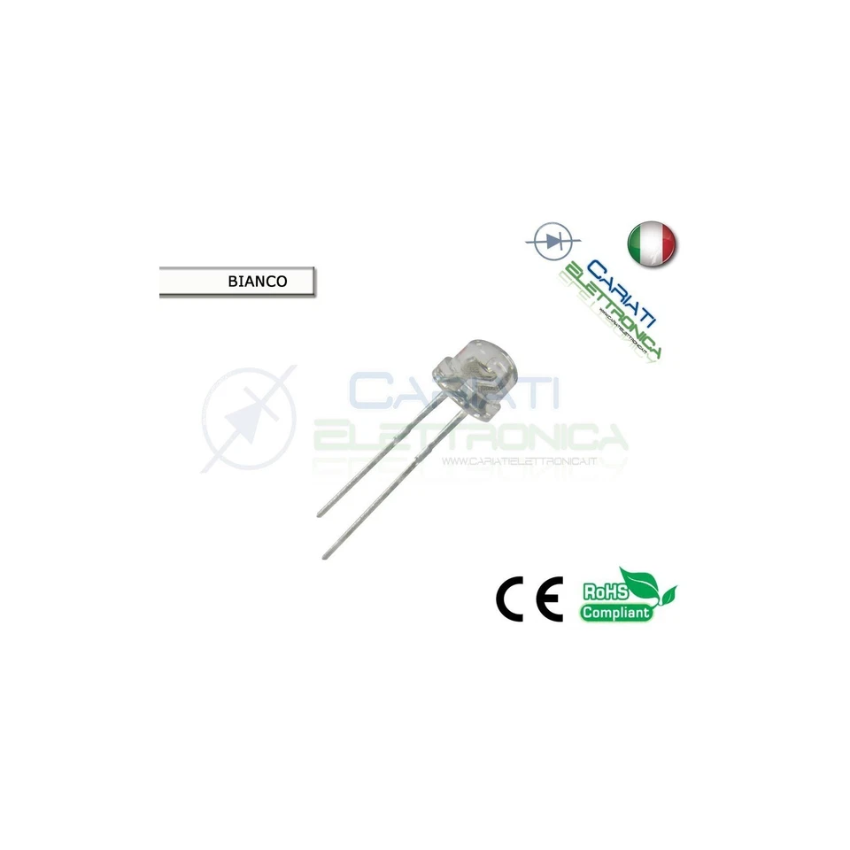 1000 pz Led 5mm 130° BIANCO FREDDO 6000mcd alta luminosità - Immagine 1 di 1