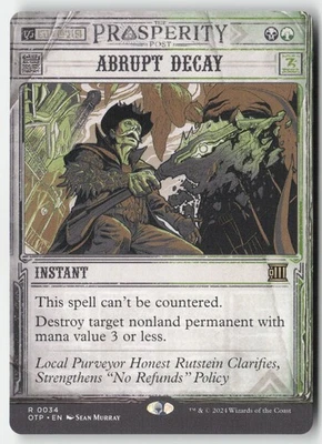 MTG - Abrupt Decay R Outlaws of Thunder Junction: Breaking News 34 LP-NM - Image 1 of 2