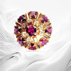 14ct Gold Ruby Diamond Ring Franklin Mint 1986 Rubies of the 9 heavens collect - Picture 1 of 13