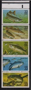 1986 FISH BOOKLET PANE issue  plate number 22222  Sc 2209a - Picture 1 of 1