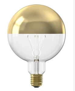 CALEX Décor LED Bulb G125 Large Globe with Gold Mirror Top, E27 (Screw) Fitting - Picture 1 of 5