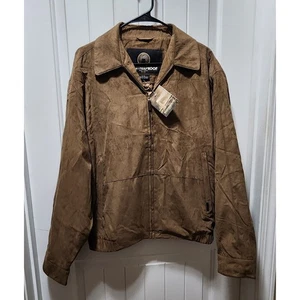 Weatherproof Garment Co. All Weather Micro Suede Zip Up Jacket brown size M - Picture 1 of 8