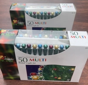 100 MULTICOLOR CHRISTMAS LIGHTS BUTTON - Picture 1 of 5