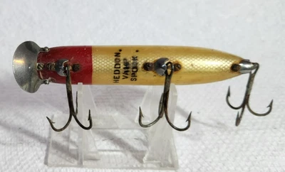 SEÑUELO DE PESCA VINTAGE/ANTIGUO AÑOS 50 HEDDON VAMP SPOOK CABEZA ROJA FLOTANTE Foto 1 de 4