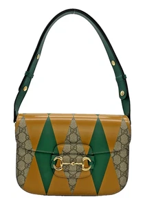 GUCCI Horsebit 1955 Shoulder Bag Argyle GG Supreme Blue - Bild 1 von 8