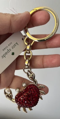 NWT Kate Spade Pinch Me Faux Pearl Crab Keychain Bag Charm - Image 1 of 4