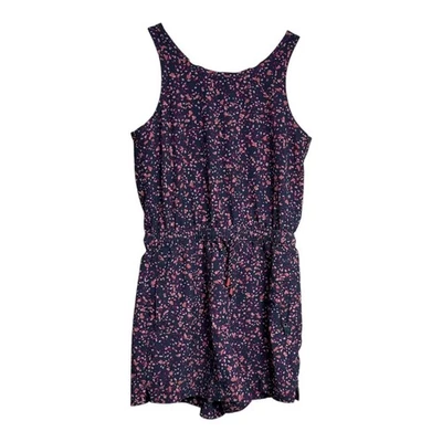 Mono Mameluco Athleta Niña Niños M 8-10 Púrpura Rosa Floral Bolsillos con Cordón Foto 1 de 4