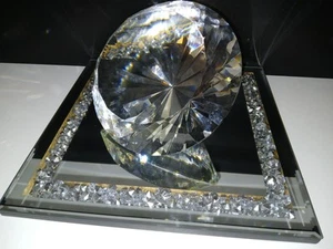 30x30 Spiegelplatte Verspiegelt Mit Diamanten 💎 am Rand Deko Teller Platte - Bild 1 von 10