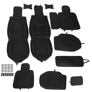 5PCS Car 5 Seat Covers Full Set Waterproof Leather Universal - Picture 1 of 11