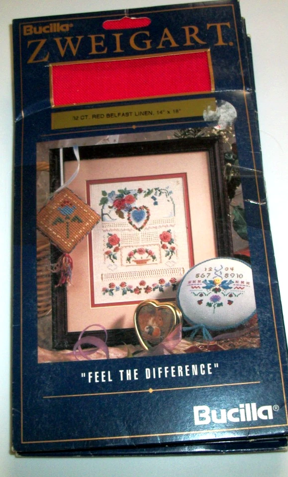 Zweigart Belfast Linen RED 32ct 14x18" Bucilla Cross Stitch fabric - Image 1 of 1