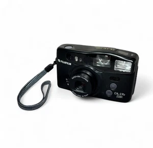 Vintage Fujifilm DL-270 Zoom 35mm Film Point & Shoot Black Compact Camera Tested - Picture 1 of 13