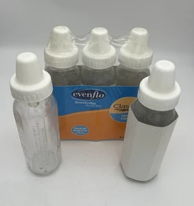 Evenflo Classic Glas Babyflaschen 8 Unzen Customflow Brustwarzen 5 Stück Posten - Bild 1 von 4