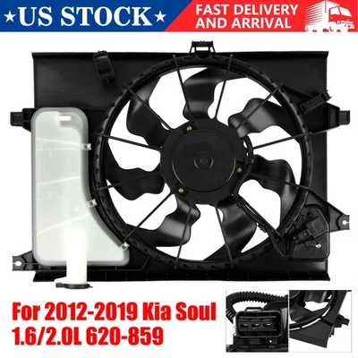 Ventilador de refrigeración del radiador con montaje de cubierta para Kia Soul 2012-2019 L4 1,6 L / 2,0 L Foto 1 de 4