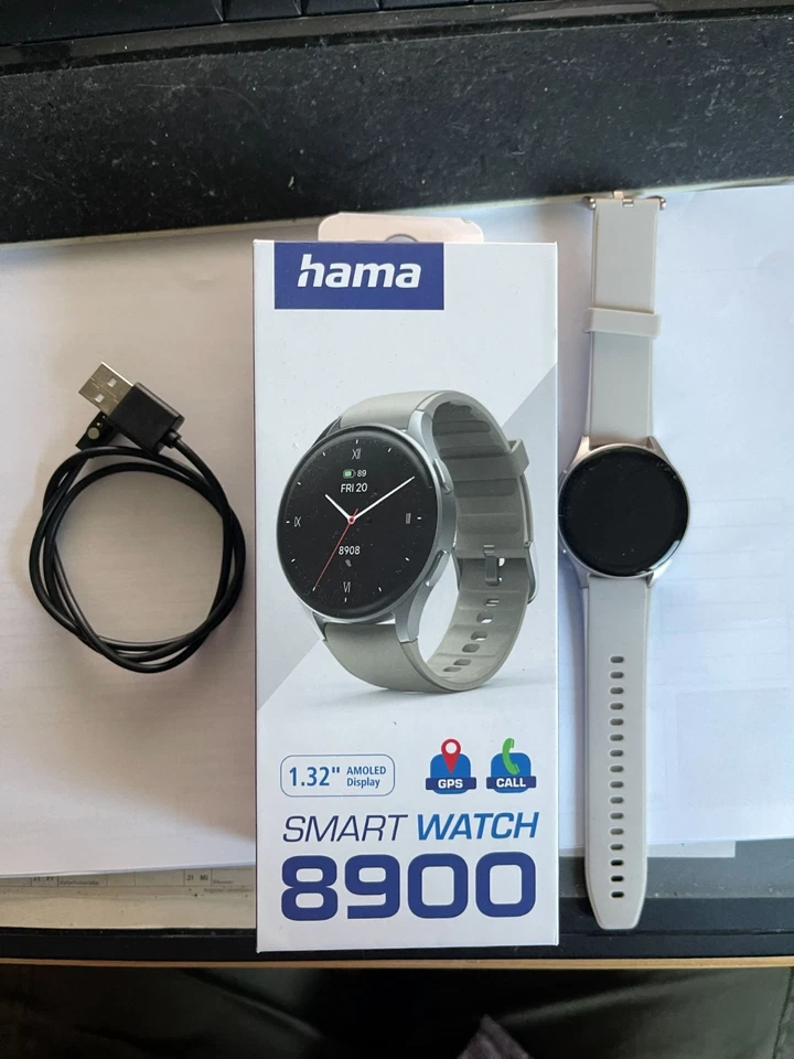 HAMA Smartwatch 8900 1,43" AMOLED Touchscreen wasserdicht IP68 Bluetooth Schwarz - Bild 1 von 1