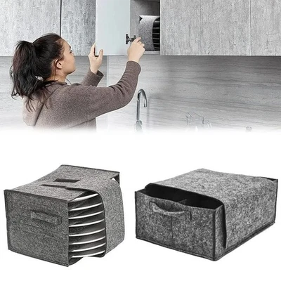 Wohnmobil Teller- & Tassen-Halterung | Filz Geschirr-Organizer für Camping Wohnw - Bild 1 von 4