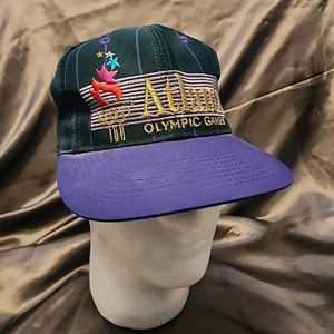 Vintage 1996 Atlanta Olympics The Game Nadelstreifen bestickt Druckknopflasche Mütze - Bild 1 von 9