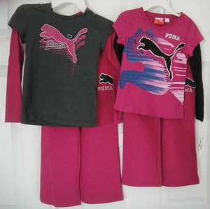 PUMA NWT 2PC Outfit Pullover Top Shirt Pant Warm Up Track Suit 4 5 6 6X - Picture 1 of 2