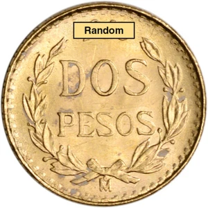 Mexico Gold 2 Pesos .0482 oz - XF/AU - Random Date - Picture 1 of 2